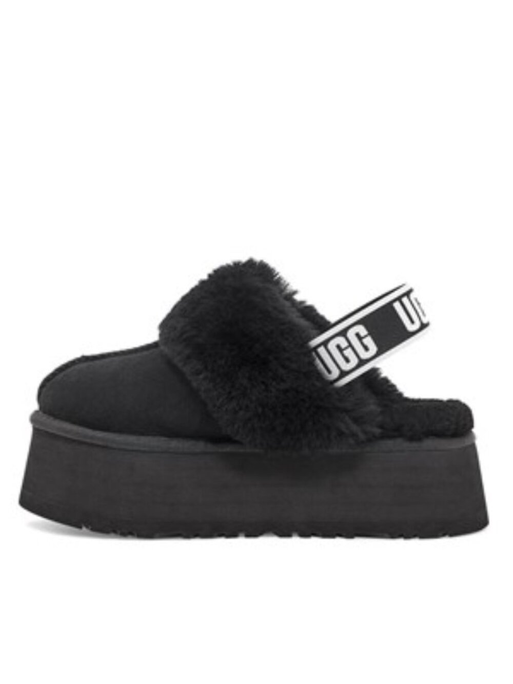 Ugg - Womens Funkette Slipper, size 7 US womens, color black.